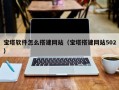 宝塔软件怎么搭建网站（宝塔搭建网站502）