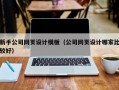 新手公司网页设计模板（公司网页设计哪家比较好）